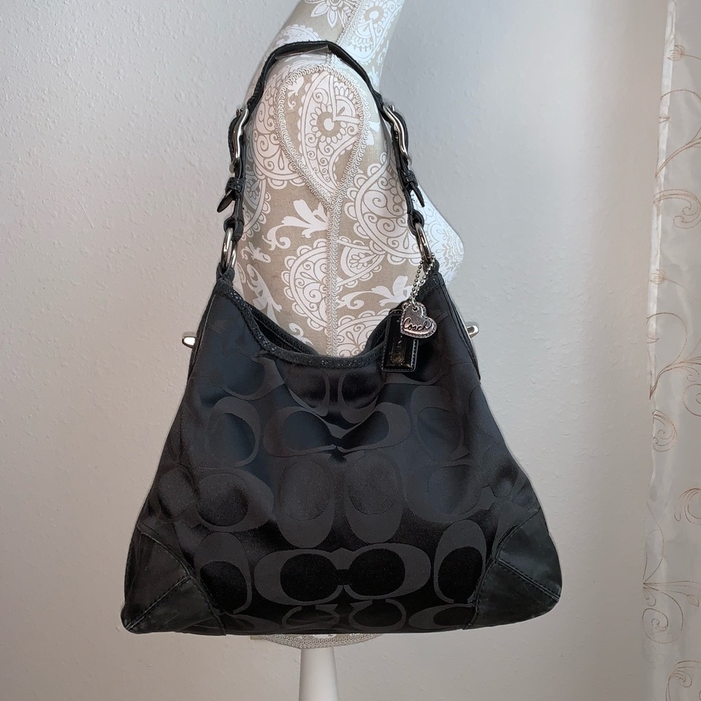 COACH 14525 Peyton Sateen w Metallic Leather Trim